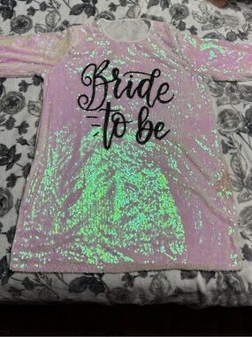 Bride-to-Be Sequin Dress - Pink Iridescent